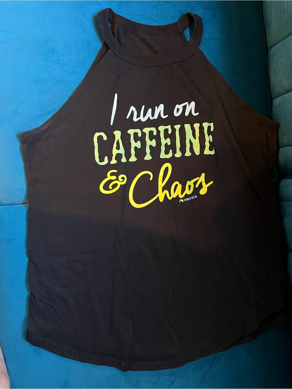 Women’s Black Graphic Tank Top - Caffeine & Chaos